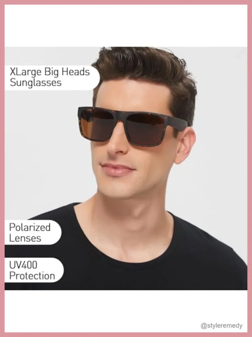 XL Oversized Square Sunglasses for Big Heads Polarized UV400